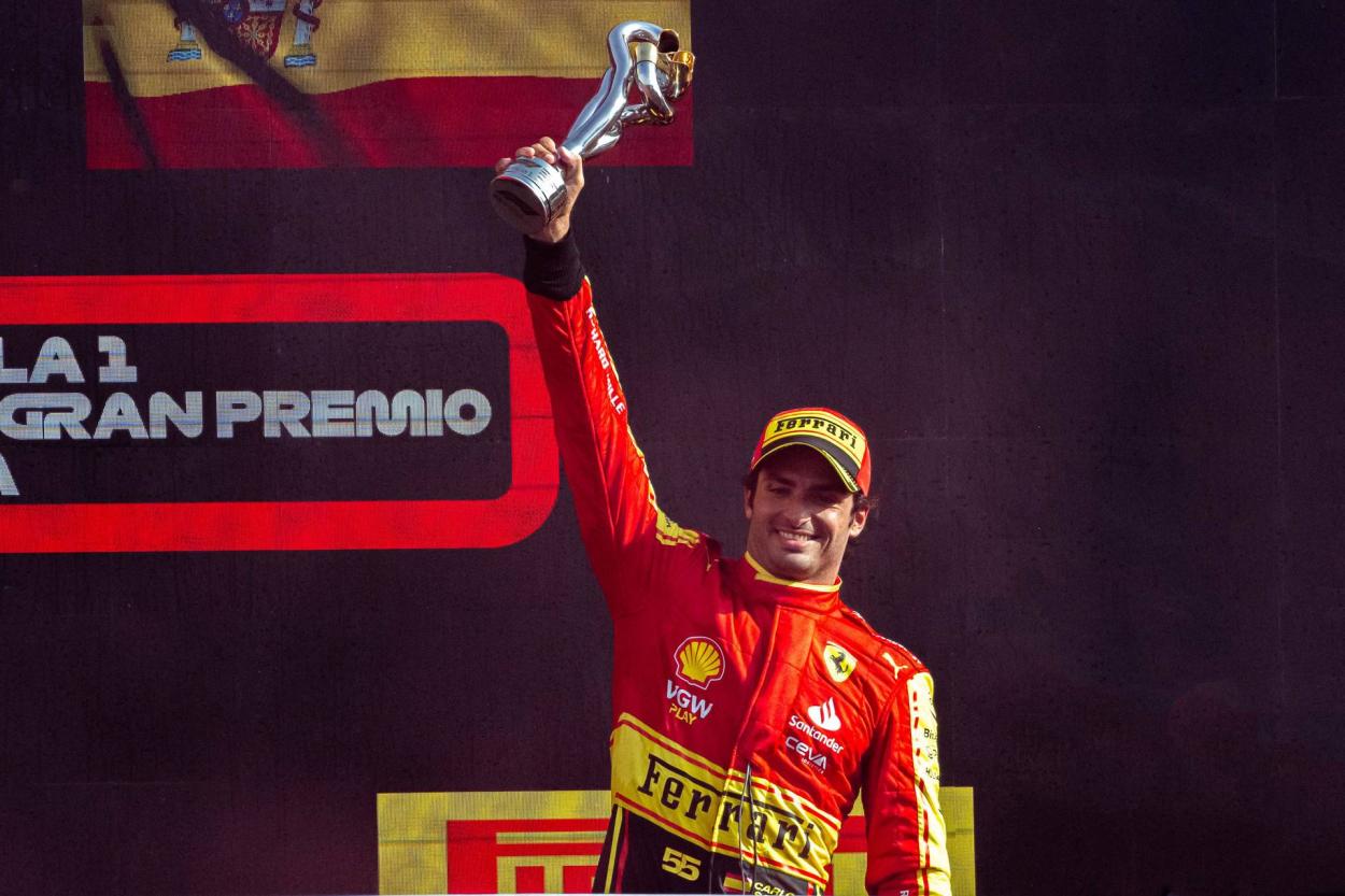 Sainz en su primer podio del año 2023 / Carlos Sainz