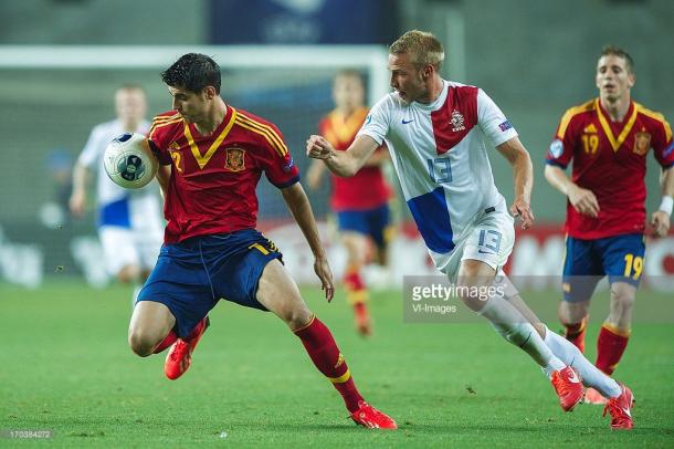 Van der Hoorn jugando con la sub21 holandesa. Foto: Getty Images