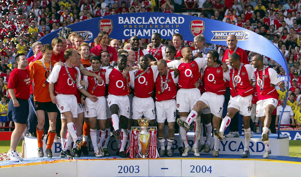El Arsenal de 'Los Invencibles' festejando su merecidísimo título liguero. Fuente: Getty Images
