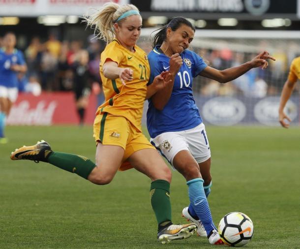 Carpenter is a rising star for the Matildas | Source: Daniel Munoz - AP