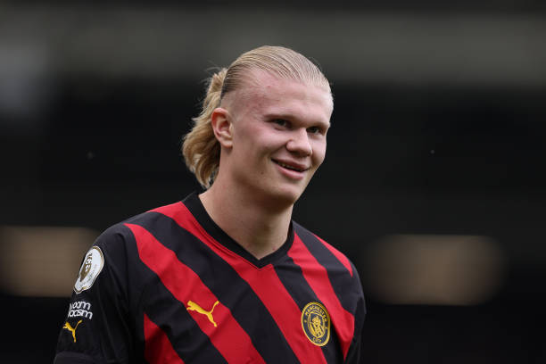 Haaland, after scoring his 34th Premier League goal |  Photo via: Getty Images