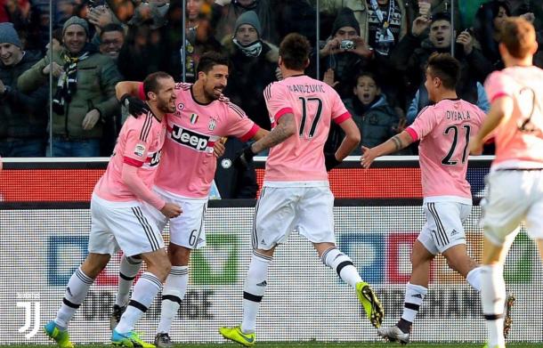 L'esultanza dei bianconeri dopo un gol all'Udinese nella scorsa stagione | twitter