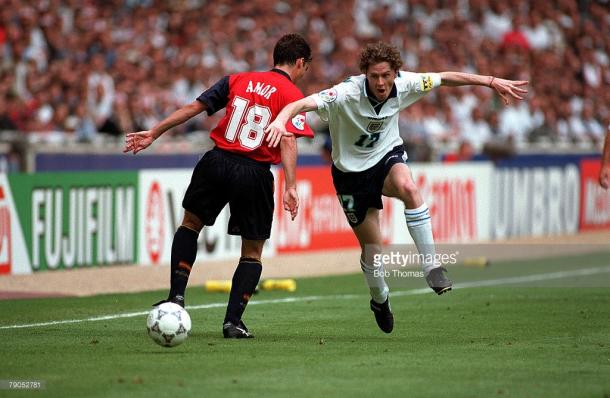 Steve McManaman ante España en la Eurocopa del 96 | Foto: Getty Images