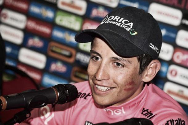 Esteban Chaves en rueda de prensa de este Giro de Italia 2016