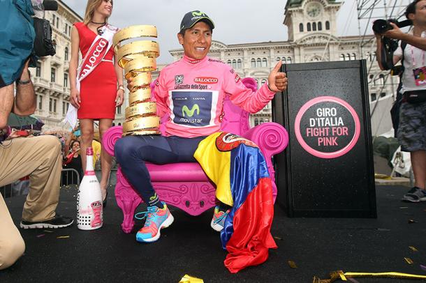 Su único triunfo en una grande, el Giro de 2014 | Foto: Movistar Team