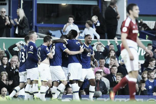 La última victoria del Everton fue ante el Middlesbrough por 3-1