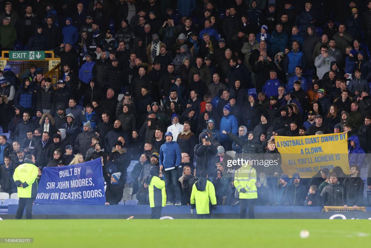 Everton protests (Photo by Alex Livesey/Getty Images)