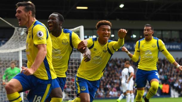 Gareth Barry celebrates his winner away at West Brom last Saturday. (Picture: ESPN)