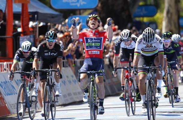 Caleb Ewan celebra su victoria en la cuarta etapa | Foto: Tour Down Under
