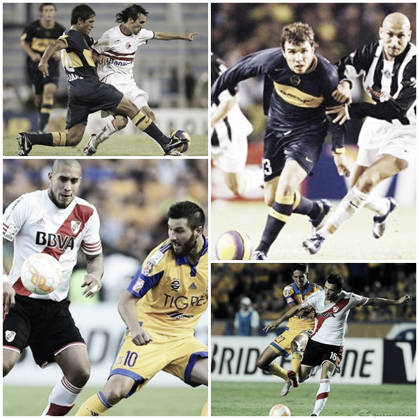Imágenes de protagonistas de River - Boca en el pasado