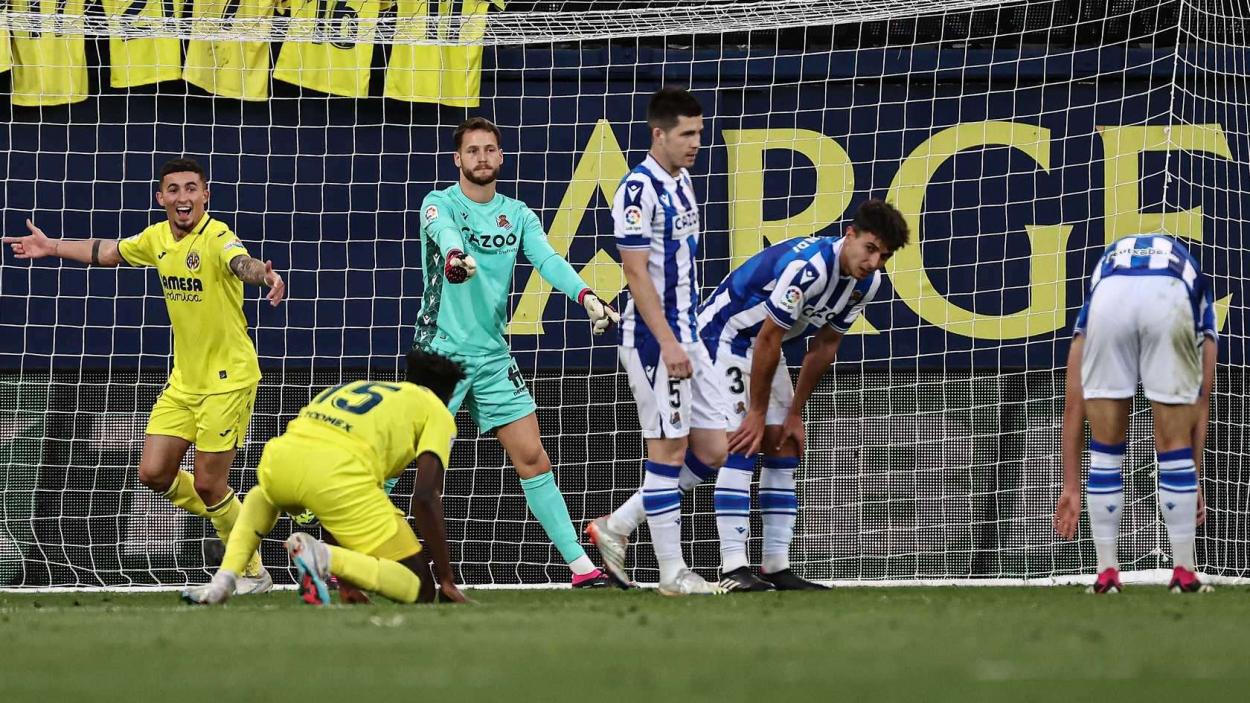 Momentos del segundo gol que recibió la Real frente al Villarreal | Foto vía: realsociedad.eus