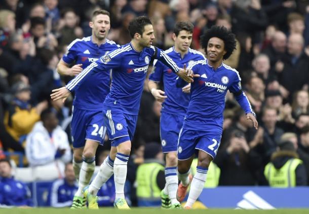 Fabregas celebrates his equalising penalty against the Hammers (photo: Getty Images)