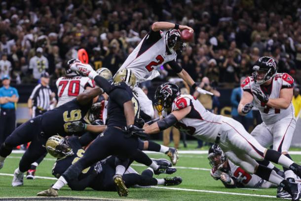 Falcons e Saints são apostas favoritas para surpreender; ambos da NFC (Foto: Icon Sportswire/Getty Images)