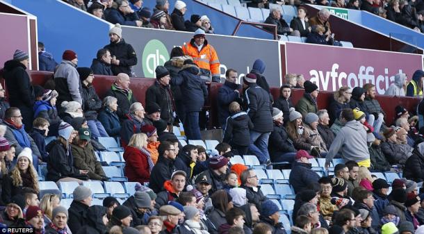 Many Villa fans filtered out before the end of the game (photo: Reuters)