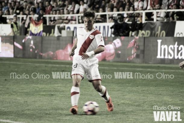 Fran Beltrán durante un partido con el Rayo | Fotografía: María Olmo