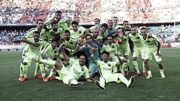 El Barcelona se tomó cumplida revancha justo un año después, conquistando la Liga en el Vicente Calderón. Foto: FC Barcelona