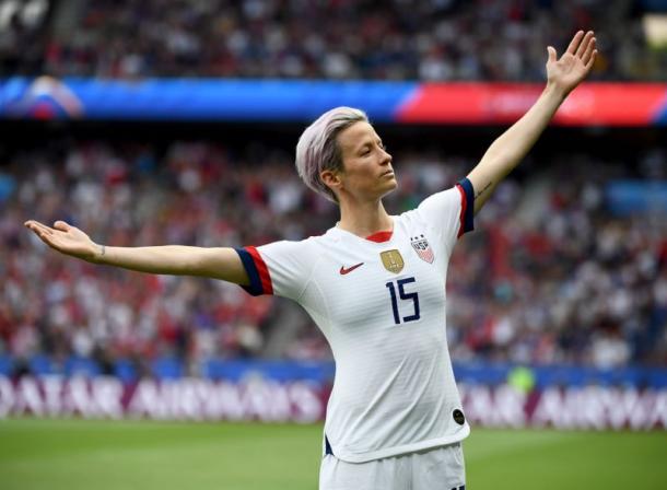 Megan Rapinoe has now scored all four goals in the knockout stage for the United States. | Photo: Getty