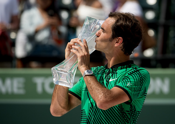 The seven-time Wimbledon champion completed the Sunshine Double for the third time (Photo by Rob Foldy / Getty)