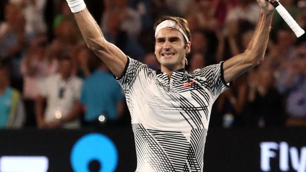 Federer coronandose en Australia 2017 Foto: Nitto ATP Finals