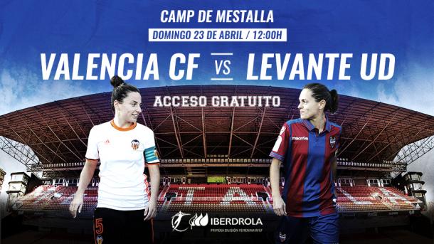 Cartel promocional del derbi entre Valencia CF y Levante UD | Fuente: valenciacf.com