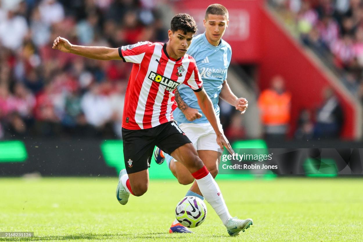 Fernandes making his Saints debut - (Photo by Robin Jones/Getty Images)