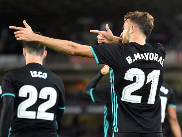 Mayoral marcou seu primeiro gol oficial pelo Real Madrid | Foto: Ander Gillenea/Getty Images