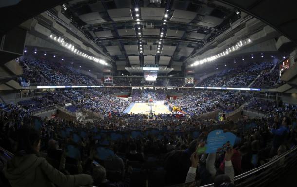El Palacio de los Deportes, teñido de azul (foto:Club Estudiantes)