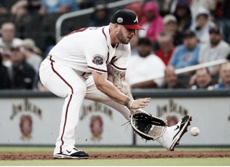 Adams is back to playing his preferred position at first base following the injury to Atlanta's Freddie Freeman. (Photo courtesy of Kevin Cox via Getty Images)