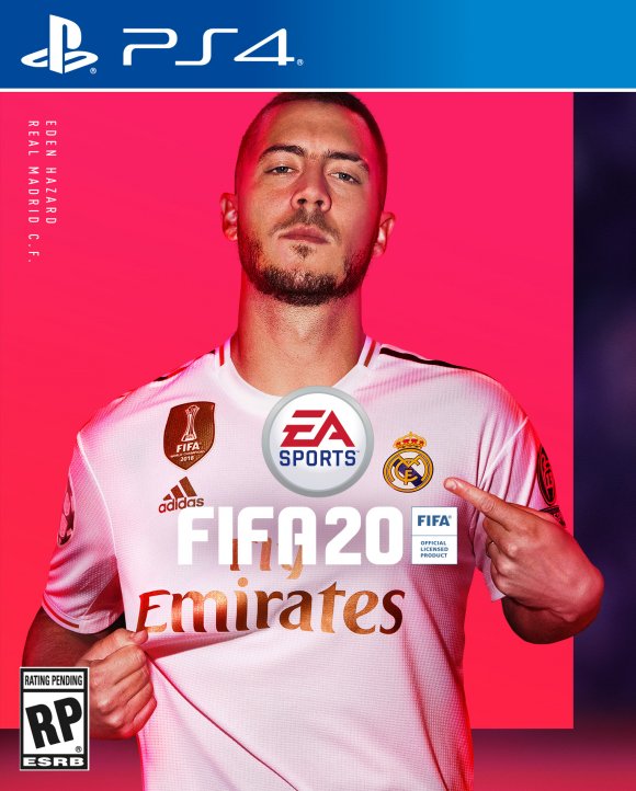 Eden Hazard, jugador del Real Madrid, en la portada de 'FIFA 20' para la consola PS4, con la que se jugará el torneo de la Dimayor desde este sábado. Imagen: gameplanet.com