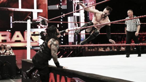 Finn Balor defeated Roman Reigns clean on Monday Night RAW (image: skysports.com)