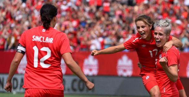 Christine Sinclair, Jessie Fleming, and Sophie Schmidt l Source: The Star