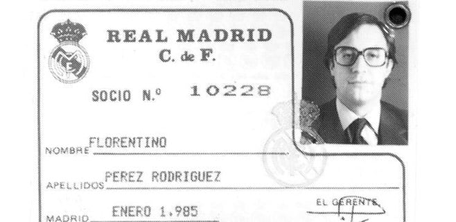 Carnet de socio del Real Madrid de Florentino Pérez
