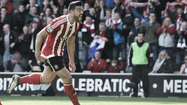 Southampton striker Graziano Pelle celebrates after scoring against Newcastle at St Mary's Stadium. | Photo: Getty Images