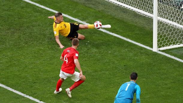 Toby Alderweireld had one of the best defensive saves the tournament has produced so far | Source: Getty Images via FIFA.com