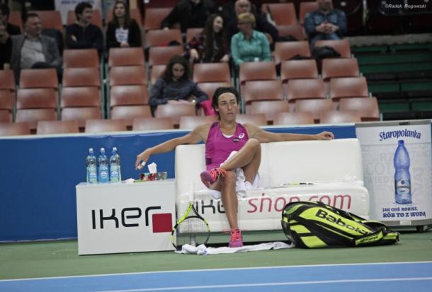 Francesca Schiavone Was Visibly Dissapointed After The First Set. Photo: Katowice Open