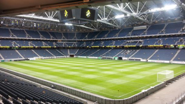 Leicester meet Barcelona at the impressive Friends Arena in Stockholm, home of AIK and hosts of next season's Europa League final (Source: SIS Pitches) 