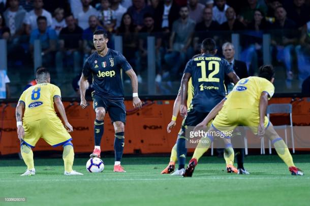 La Juventus no podía con la solidez defensiva del Frosinone / Foto: gettyimages