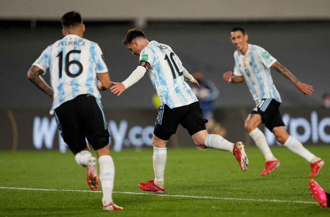 Messi celebrando su gol N°78 con la Selección Argentina / Foto: AFA