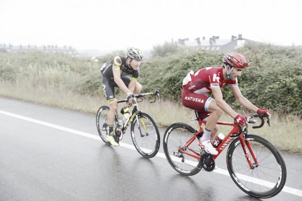 Los dos corredores fugados durante la quinta etapa de la Vuelta | Fotografía: La Vuelta a España