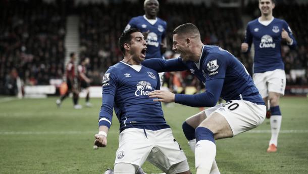 Ramiro Funes Mori celebrates after scoring Everton's opening goal. (Image: Getty Images)