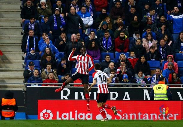 Iñaki Williams celebrando su gol. | Foto: Web Athletic Club