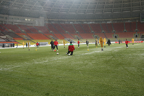 Entrenamiento en Luzhniki. | Foto: Athletic