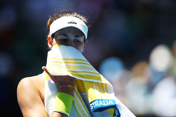 A tough day at the office for Muguruza (Photo by Clive Brunskill / Getty Images)
