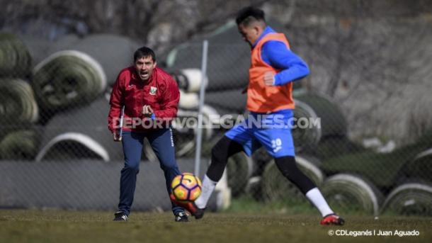Garitano durante un entrenamiento | Foto: Juan Aguado (CD Leganés)