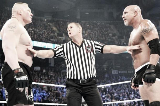 Goldberg is expected to face Lesnar at WrestleMania. Photo-Twitter.com