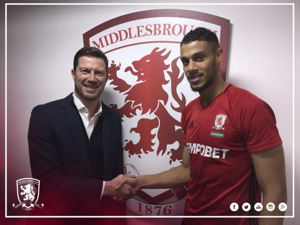 Rudy Gestede became Middlesbrough's first signing of 2017 following a move from Aston Villa | Photo: MFC.co.uk