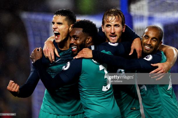 Erik Lamela celebrates his goal in this fixture last season. | Source: Getty Images (Dan Istitene)