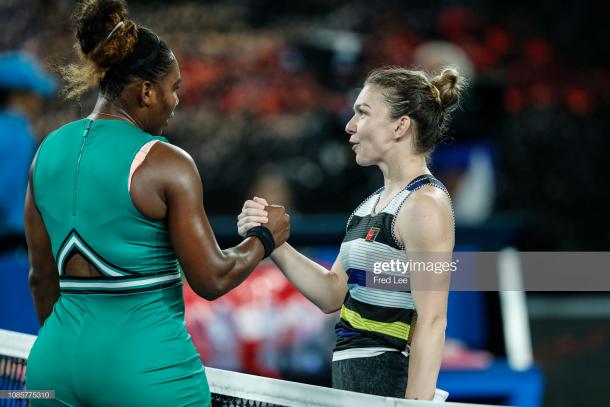 Williams and Halep following their clash at the Australian Open earlier this year (Getty Images/