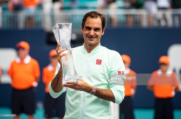 Federer captured the 101st title of his career in Florida last month (Image source: TPN/Getty Images)