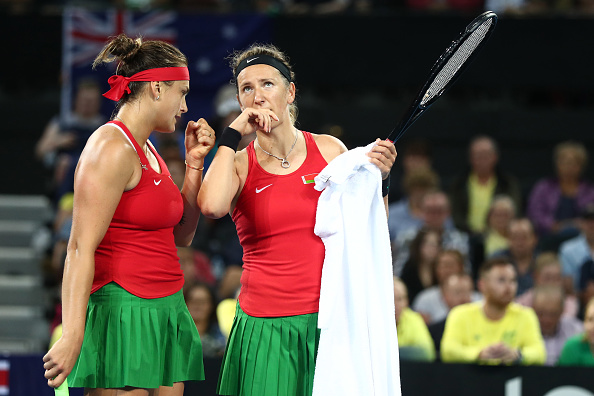 Sabalenka and Azarenka are Fed Cup teammates (Image: Chris Hyde)